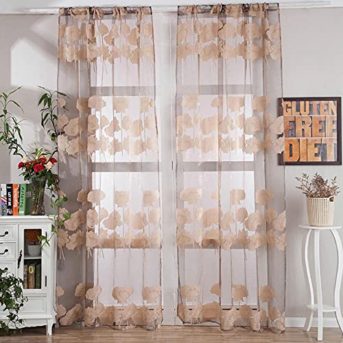 Tonsee Transparent Voile Gardinen Mode Blumen Gedruckt Durchsichtig Vorhänge mit Ösen für Wohnzimmer Schals Schlafzimmer Kinderzimmer Dekoschals für Große Fenster 1PCS,200cm x 100cm (R) von Tonsee Haushalt & Wohnen