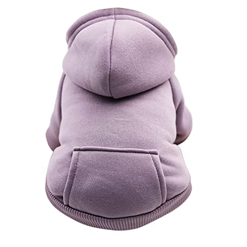 Tonsee Hundepullover kleine Hunde Mittlerer Hund Kapuzenpullis Hundepullover Hoodie Hunde Pullis Welpen Jacke Hunde Klamotten Warmer Wintermantel Haustier Kleidung Fleece Sweater (Lila, L) von Tonsee Haustier