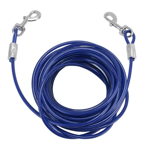 Tonysa Hunde-Anbindekabel, Doppelköpfiges, Bissfestes Outdoor-Hundekabel für den Hof, Haustier-Anbindekabel-Hundeleine für Kleine, Mittelgroße und Große Hunde (Blue) von Tonysa