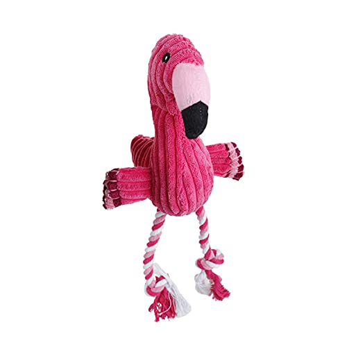 Kauspielzeug für Haustiere, Flamingo-Form, Welpenseil, mit Quietschelement von Too Goods