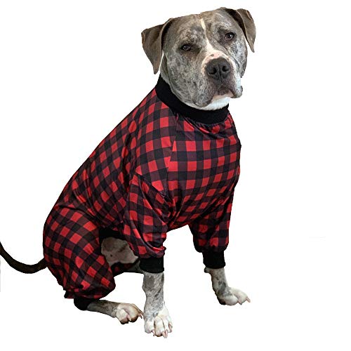 Zahn und Honig Pit Bull Pajamas/Buffalo Plaid/Leichter Pullover Pyjama/Vollständige Abdeckung/Aktualisierte Passform von Tooth & Honey