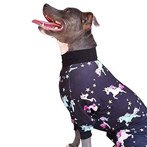 Zahn und Honig Pit Bull-Pyjama/Einhorn-Hunde-Pyjama/Leichter Pullover, vollständige Abdeckung, Hunde-Pjs/Aktualisierte Passform von Tooth & Honey