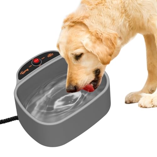 Toozey Beheizter Wassernapf für Hunde, Einstellbare Temperatur Beheizter Hundenapf, 180cm Anti-Bite Kabel, 2500 ML Thermostatisch Beheizter Haustiernapf für Hunde/Katzen/Hühner/Hasen im Winter von Toozey