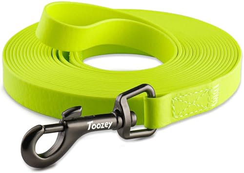 Toozey Schleppleine für Hunde, 3m / 5m / 7m / 10m / 15m / 20m Schleppleine mit Handschlaufe und Netztasche, Wasserdicht Trainingsleine für Große bis Kleine Hunde, Robuste Hundeleine Neon Gelb von Toozey