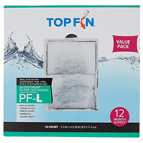 ZENDIX Top Fin Silenstream PF-L Refill for PF20, PF30, PF40 and PF75 Power Filters 6.5in x 4.5- (12 Count) 1 Year Supply von Top Fin