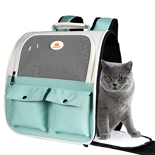 Top tasta Katzenrucksack-Tragetasche, von Fluggesellschaften zugelassen, belüftetes Design, atmungsaktives Netzgewebe für kleine Katzen und Hunde zum Wandern und Camping, tragen bis zu 6,8 kg von Top tasta