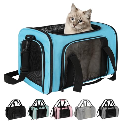 Top tasta Transportbox für Hunde und Katzen, für kleine, mittelgroße und große Katzen, weiche Seiten, für kleine Welpen, Hunde, tragbar, faltbar, von Fluggesellschaften zugelassen, für Hunde und von Top tasta