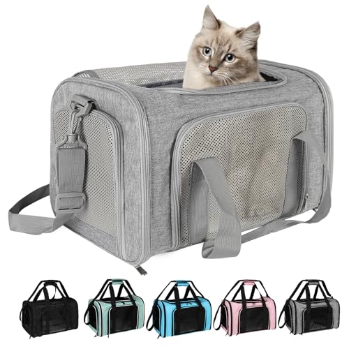 Top tasta Transportbox für Hunde und Katzen, für kleine, mittelgroße und große Katzen, weiche Seiten, für kleine Welpen, Hunde, tragbar, faltbar, von Fluggesellschaften zugelassen, für Hunde, Katzen, von Top tasta