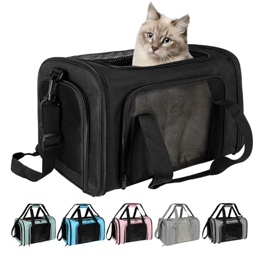 Top tasta Transportbox für Hunde und Katzen, für kleine, mittelgroße und große Katzen, weiche Seiten, für kleine Welpen, Hunde, tragbar, faltbar, von Fluggesellschaften zugelassen, für Hunde, Katzen, von Top tasta