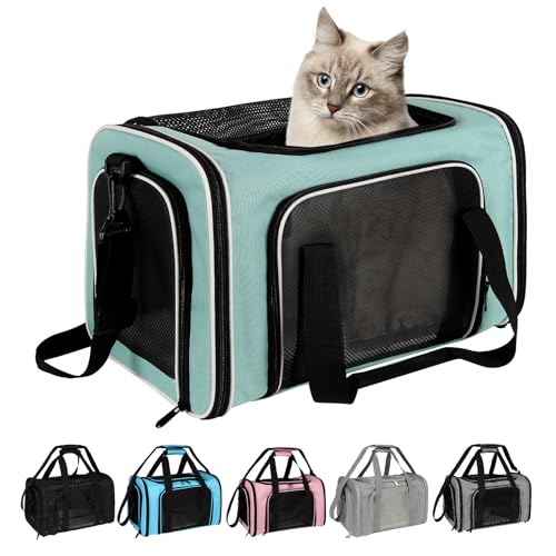 Top tasta Transportbox für Hunde und Katzen, für kleine, mittelgroße und große Katzen, weiche Seiten, für kleine Welpen, Hunde, tragbar, faltbar, von Fluggesellschaften zugelassen, für Hunde, Katzen, von Top tasta