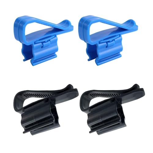 TopHomer 4 Stücke Schlauchhalter für Aquarien, Kunststoff Verstellbarer Aquarium Schlauchhalter Fisch Tank Wasser Montage Clip für Aquarium Ausrüstung Zubehör (Blau+Schwarz) von TopHomer