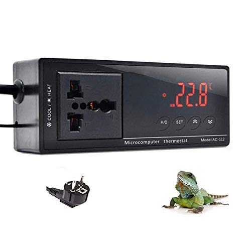 TopHomer Aquarium Temperaturschalter Temperaturregler Heizen & Kühlen Temperature Controller Digital LED Anzeige Steckdosenthermostat für Reptilien von TopHomer