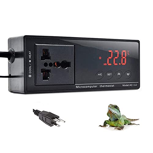 TopHomer Aquarium Temperaturschalter Temperaturregler Heizen & Kühlen Temperature Controller Digital LED Anzeige Steckdosenthermostat für Reptilien von TopHomer