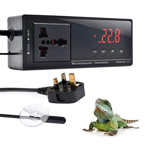 TopHomer Aquarium Temperaturschalter Temperaturregler Heizen & Kühlen Temperature Controller Digital LED Anzeige Steckdosenthermostat für Reptilien von TopHomer