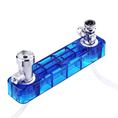 TopHomer CO2-Diffusor, blaues Nadelventil, Manometer, Generator-Set D501 mit 1,6 m Rohr für Aquarium, Haustiere und Pflanzen von TopHomer