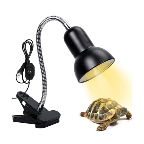 UVA UVB Reptilienlicht mit Klemme, 360° drehbare Wärmelampe mit Schalter für Reptilien Schildkröte Eidechse (EU Stecker) von TopHomer