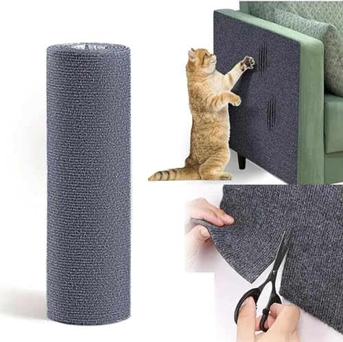 Cat Scratching Board, Self-Adhesive DIY Cat Scratch Pad Self-Adhesive, Pet Scratching Post Cat Scratcher Carpet Anti Cat Scratch Door Protection (Black, 11.8 * 11.8 inch) von Topaliving