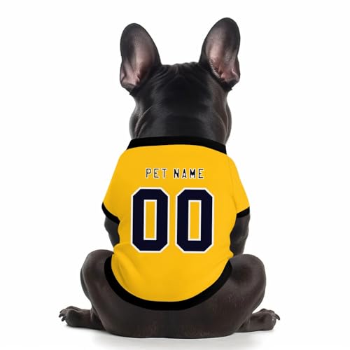 Benutzerdefinierte Hund Soccer Shirt Personalisierte Druck Name Nummer Logo T-Shirts Atmungsaktiv Haustier Weste Kleidung Security Schweißhemd Shirts für Haustiere Hunde Katzen,Army Green von Topassion