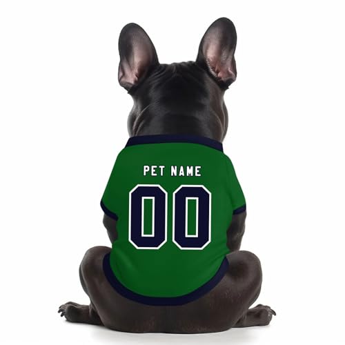 Benutzerdefinierte Hund Soccer Shirt Personalisierte Druck Name Nummer Logo T-Shirts Atmungsaktiv Haustier Weste Kleidung Security Schweißhemd Shirts für Haustiere Hunde Katzen,Dark Green von Topassion