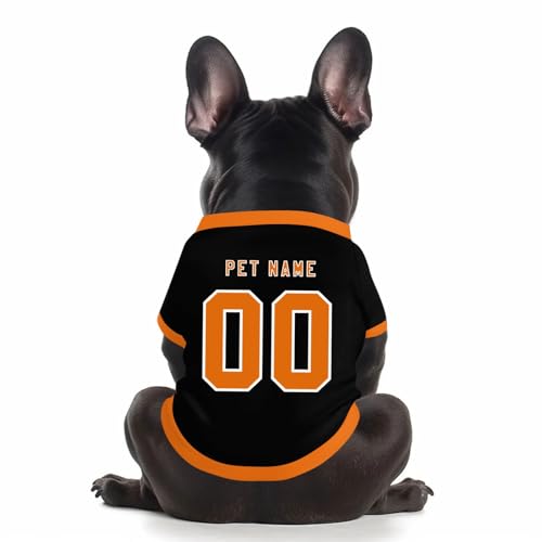 Benutzerdefinierte Hund Soccer Shirt Personalisierte Druck Name Nummer Logo T-Shirts Atmungsaktiv Haustier Weste Kleidung Security Schweißhemd Shirts für Haustiere Hunde Katzen,Navy von Topassion