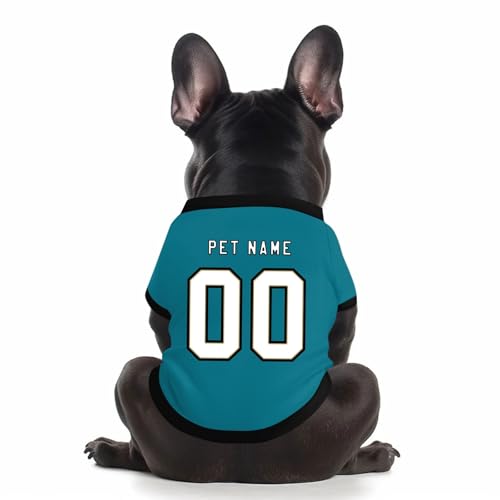 Benutzerdefinierte Hund Soccer Shirt Personalisierte Druck Name Nummer Logo T-Shirts Atmungsaktiv Haustier Weste Kleidung Security Schweißhemd Shirts für Haustiere Hunde Katzen,Royal Blue von Topassion