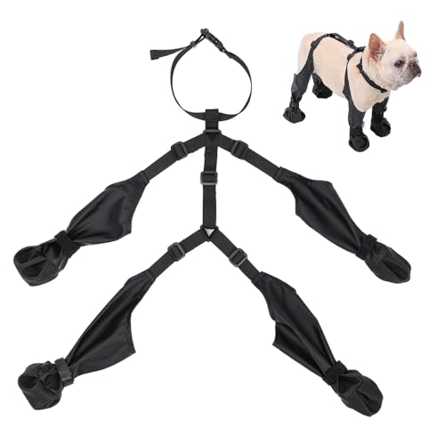 Topbashgo Suspender Boots for Dogs, Dog Suspender Boots, Hundeschuhe Pfotenschutz Mit Tragegurte, für Spaziergänge an verschneiten Wintertagen im Freien (L) von Topbashgo