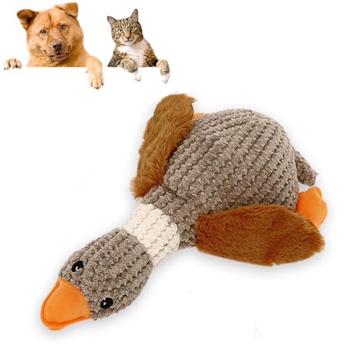 Topbashgo Quack Duck Dog Toy, Hundespielzeug Unzerstörbar, Hundespielzeug Quietschend, Spielzeug Hund Unzerstörbar, Unkaputtbar Hundespielzeug (Wildgansbraun) von Topbashgo