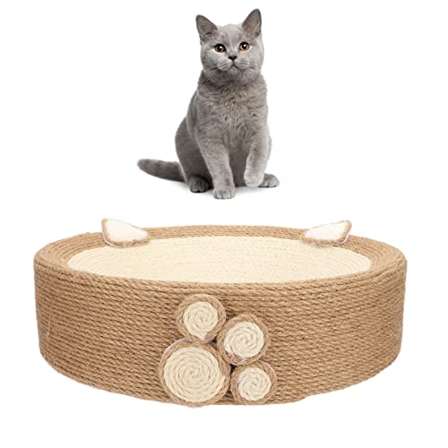 Topiky Cat Scratcher Karton, Cat Scratcher Bed, Cat Scratcher Pad Floor Scratcher Board House Wiederverwendbare Multifunktionale Runde, Bequem Zum Schärfen von Krallen von Topiky