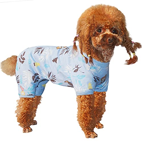 Topkins Hunde-Pajams für kleine und mittelgroße Hunde, Mädchen, Jungen, weiche Baumwolle, Welpen-Jumpsuit, Einteiler, Haustierkleidung, Bären-Druck, Größe S von Topkins