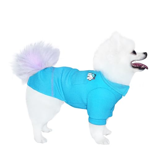 Topkins Hunde-Shirt, Hunde-T-Shirt mit Polokragen für kleine, mittelgroße Hunde, Hunde-Outfit, Haustierkleidung für alle Jahreszeiten (Brillantblau, XL) von Topkins