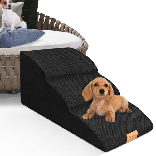 Topmart Hunderampe mit hoher Dichte, verlängerter Schaumstoff, 3 Ebenen, 39,9 cm hoch, rutschfeste Hundetreppe, weicher Schaumstoff, ideal für verletzte Hunde, ältere Katzen, Haustiere mit von Topmart