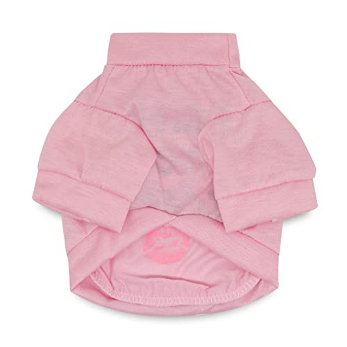 Kleidung Hemd Baumwolle Muster Mode Kostüme runder Kragen Dehnbare Kleidung Schönheit für kleine Haustiere Hunde Bulldogge, Rosa, XS von Topsevie