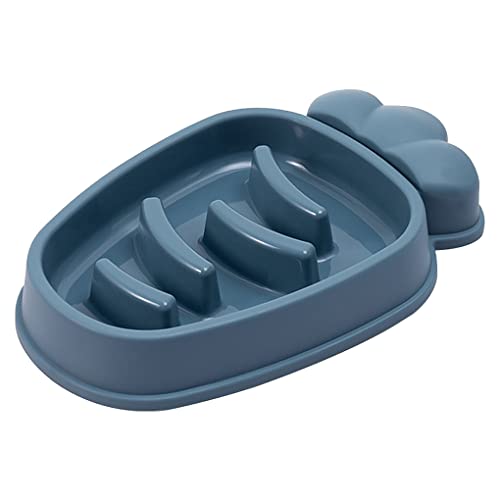 Pets Slow Food Bowl Karottenform gesundes Tier fressende Glatte Schalen Feeder Futterbehälter Zubehör Haushalt, Blau von Topsevie