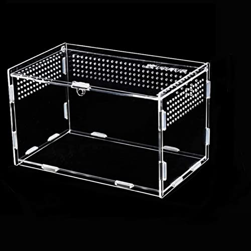 Topspitgo Schnecken Mini Terrarium,Acryl Transparente Transport Box,Terrarium GlasFür Schnecken Spinnen Gecko Hamster Schlangen Schildkröten Terrarium Tragbarer Reptilien Insect Feeding Terrarium von Topspitgo