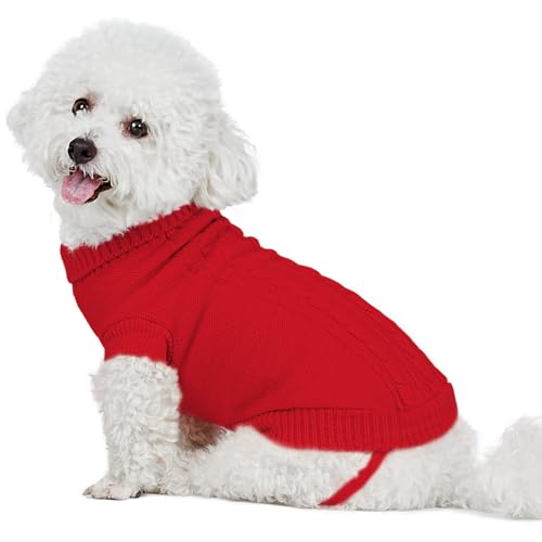 Toptakeit Thermo-Strickpullover für kleine, mittelgroße und große Hunde, Mädchen, Jungen, Hundekleidung für kleine, mittelgroße und große Hunde für männliche und weibliche Welpen von Toptakeit