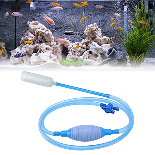 Topyond Aquarium-Kies-Vakuumsiphon, Mini-manueller Aquarium-Wasserwechsler mit Einstellbarer Durchflussrate, Kiesreiniger für Schmutz, Wasserwechsel, für Süßwasser-Salzwassertanks von Topyond