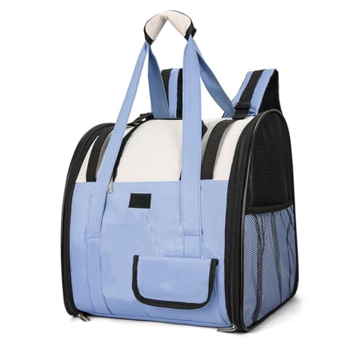 Topyond Atmungsaktiver Haustier-Rucksack mit großer Kapazität, tragbare Katzentrage-Handtasche, für tägliche Outdoor-Reisen mit kleinen Tieren, Himmelblau (Sky Blue) von Topyond