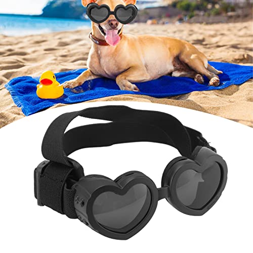 Topyond Herzförmige Hundesonnenbrille, winddichter Augenschutz für stilvolle Haustiere, verstellbare und bequeme Welpen-Sonnenbrille für Outdoor-Spaß und Fotoshootings von Topyond