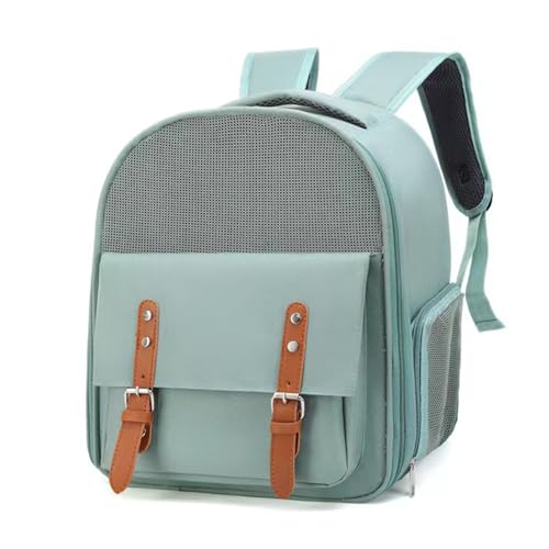 Topyond Katzenrucksack mit großem Fassungsvermögen, atmungsaktiv, tragbar, doppelte Umhängetasche für einfaches Reisen mit Haustieren, Wandern, sichere Nylon-Tragetasche für (Green) von Topyond