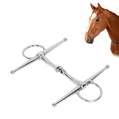 Topyond Pferdetrense aus Edelstahl Mit Vollbacke Und Farm-Joint-Ring, 125-mm-Mundstück Zum Reiten, Ideal Für Pferdegebisse Und Trensengebisse von Topyond