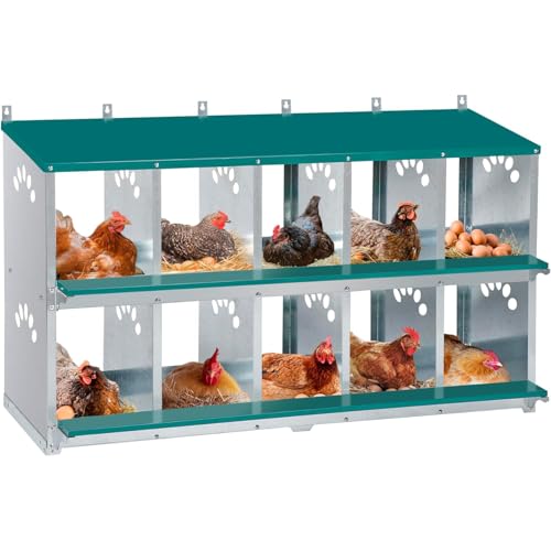 Toriexon Hühner Nistkasten, 10 Fächer Nistkasten, 10 Zimmer Metall Nistkästen für Huhn von Toriexon