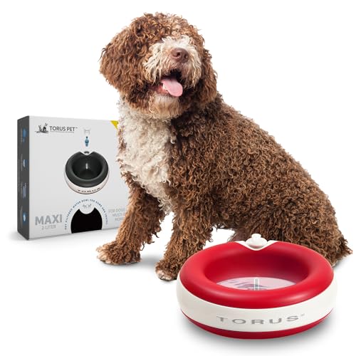 Torus Pet Maxi Gefilterter Wassernapf (rot) – 2 Liter – Napf für Zuhause und unterwegs – Autofill – Kein Auslaufen – Antimikrobiell – BPA-frei – Hund – Katze von Heyrex