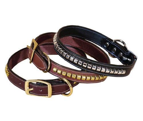 Tory Leather Hundehalsband mit Drahtreifen, 2,5 cm, Schwarz, 22 von Tory Leather