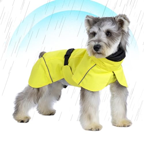 Regenmantel für kleine Hunde, wasserdichter Hunderegenmantel - Atmungsaktiver Hunde-Regenmantel mit Kapuze, Slicker-Poncho - Verstellbarer, wasserdichter Regenmantel mit nachtreflektierenden Sicherhei von Toseky