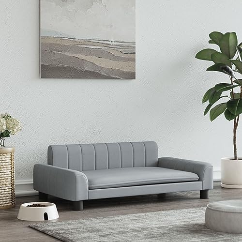 Toshilian Hundebett, Sofa für Hunde, Hundebett, hellgrau, 90 x 53 x 30 cm, Stoff von Toshilian