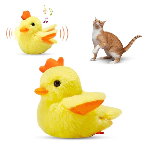 Tossca Flapping Bird Plüschtier für Katzen - Interaktives Katzenspielzeug mit flatternden Flügeln, weicher Plüsch für Spielzeit und Unterhaltung von Tossca