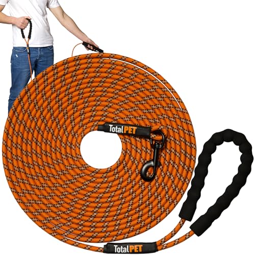 Total Pet Seil-Trainingsleine für Hunde – lange Leine für Training Rückruf & Befehle auf Distanz mit Kontrollgriff (10 m) von Total Pet