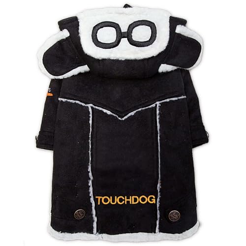 Touchdog Tuskegee Aero-Vintage Designer Hundemantel, Größe L, Schwarz von Touchdog