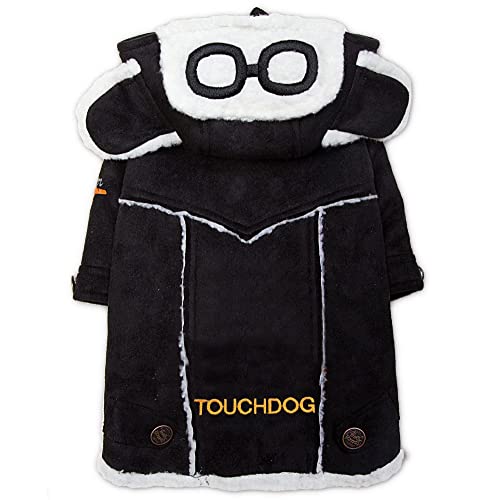 Touchdog Tuskegee Aero-Vintage Designer Hundemantel, Größe M, Schwarz von Touchdog