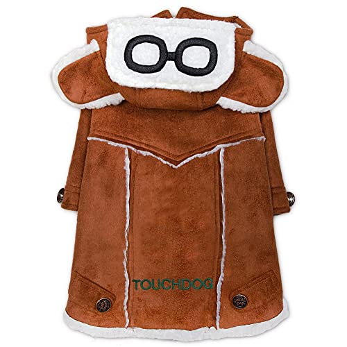 Touchdog Tuskegee Aero-Vintage Designer Hundemantel, Größe S, Braun von Touchdog